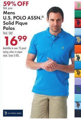 Boscov's Mens u.s. polo assn.® solid pique polos offer