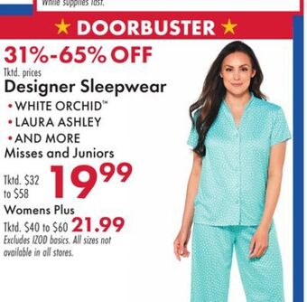 Boscov's Designer sleepwear offer