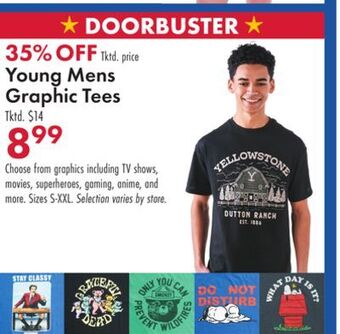 Boscov's Young mens graphic tees offer