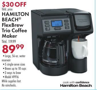 Boscov's Hamilton beach® flexbrew trio coffee maker offer