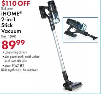 Boscov's Ihome® 2-in-1 stick vacuum offer