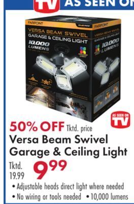 Boscov's Versa beam swivel garage & ceiling light offer