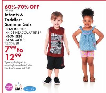 Boscov's Infants & toddlers summer sets offer
