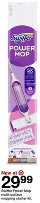 Target Swiffer power mop multi-surface mopping starter kit offer