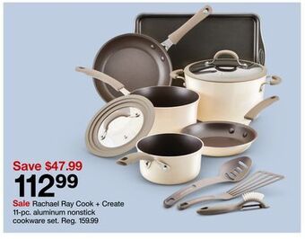 Target Rachael ray cook + create 11-pc. aluminum nonstick cookware set offer