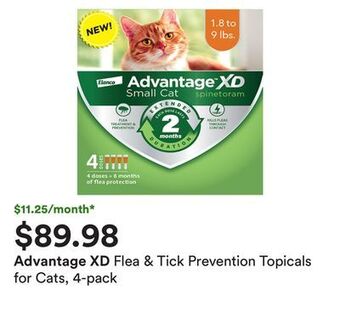 Petco Flea & tick prevention topicals for cats, 4-pack offer