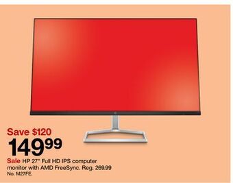 Target Hp 27 full hd ips computer monitor with amd freesync offer