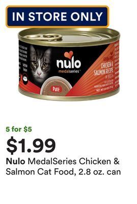 Petco Medalseries chicken & salmon cat food, 2.8 oz. can offer