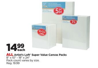 Michaels All artist's loft® super value canvas packs offer