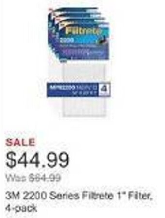 Costco 3M 2200 Series Filtrete 1" Filter, 4-pack offer
