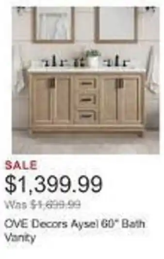 Costco OVE Decors Aysel 60* Bath Vanity offer