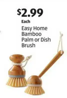 Aldi Easy Home Bamboo Palm Or Dish Brush offer