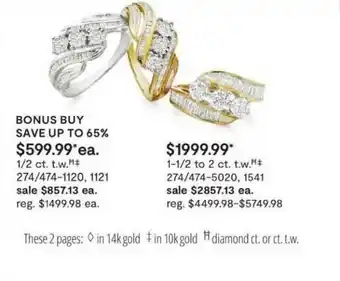 JC Penney Bonus Buy 14k Gold 19k Gold Diamond offer