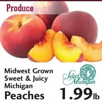 Sunset Foods Midwest Grown Sweet & Juicy Michigan Peaches offer