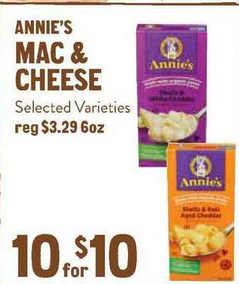 New Seasons Market Annie's Mac & Cheese offer