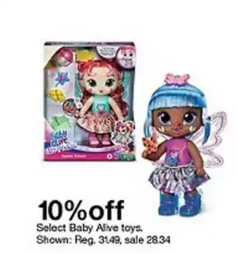 Target 10% Off Select Baby Alive Toys offer