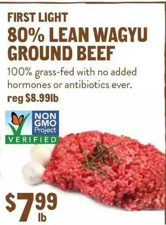 New Seasons Market First Light 80% Lean Wagyu Ground Beef offer