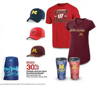 Target College And Pro Team Licensed Products 30%off offer