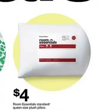 Target $4 Room Essentials Standard- Queen-size Plush Pillow. offer