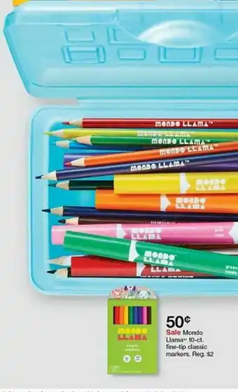 Target Mondo Llama'' 10-ct. Fine-tip Classic Markers offer