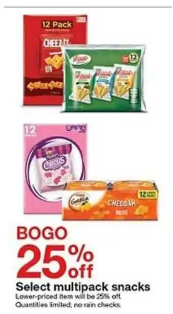 Target Bogo 25% Of Select Multipack Snacks offer