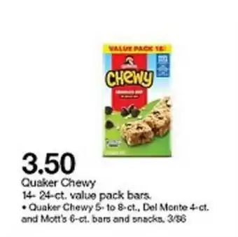 Target 3.50 Quaker Chewy 14-24-ct, Value Pack Bars. offer
