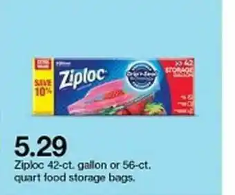 Target 5.29 42-ct. Gallon Or 56-ct. Quart Food Storage Bags. offer