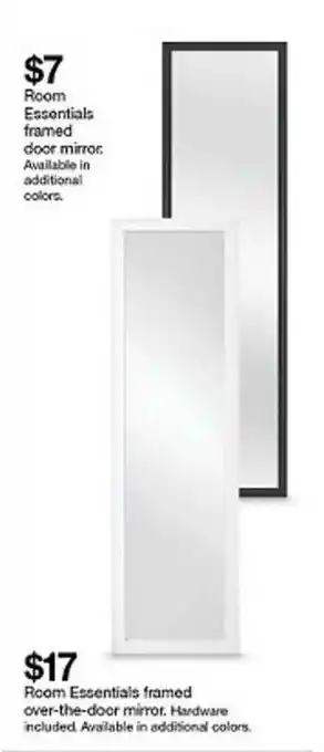 Target $17 Room Essentials Framed Over-the-door Mirror. offer