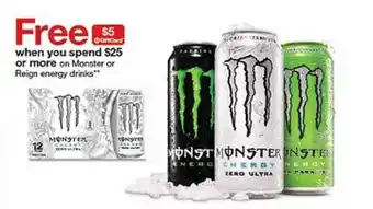 Target Free When You Spend $25 Or More On Monster Or Reign Energy Drinks. offer