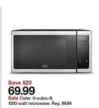 Target Save$20 69.99 Sale Oster 11cubic-ft.1000-watt Microwave. offer
