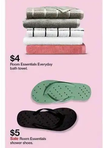 Target $5 Room Essentials Shower Shoes $4 Room Essentials Everyday Bath Towel. offer