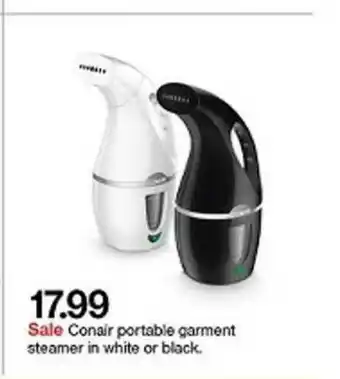 Target 17.99 Sale Conair Portable Garment Steamer In White Or Black. offer