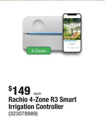 The Home Depot Rachio 4-zone r3 smart irrigation controller offer