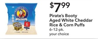 Publix Pirate's Booty Aged White Cheddar Rice & Corn Puffs 6-12-pk. your choice offer