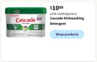 Walgreens Cascade dishwashing detergent offer