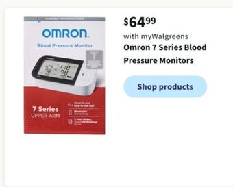 Walgreens Omron 7 series blood pressure monitors offer