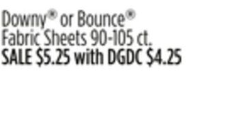 Dollar General Downy® or bounce® fabric sheets offer
