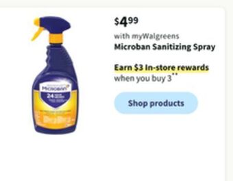 Microban sanitizing spray