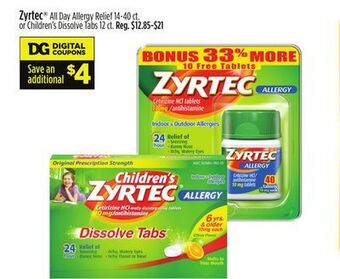 Dollar General Zyrtec® offer