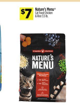 Dollar General Nature's menu® cat food chicken & rice offer