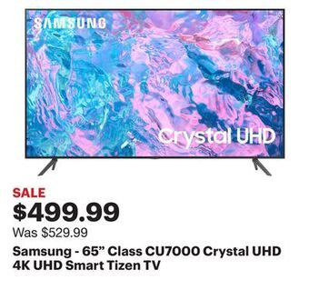 Best Buy Samsung - 65 class cu7000 crystal uhd 4k uhd smart tizen tv offer