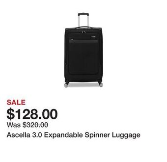 Belk Ascella 3.0 expandable spinner luggage offer