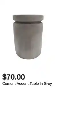 Cement accent table in grey