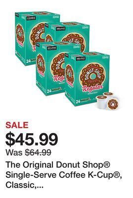 Office Depot The original donut shop® single-serve coffee k-cup®, classic, carton of 96, 4 x 24 per box offer