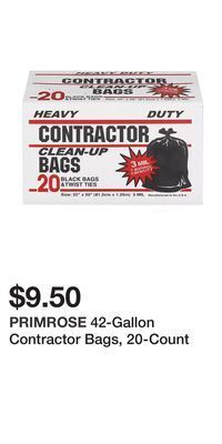 Big Lots 42-gallon contractor bags, 20-count offer