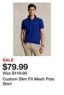 Belk Custom slim fit mesh polo shirt offer
