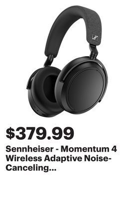 Best Buy Sennheiser - momentum 4 wireless adaptive noise-canceling over-the-ear headphones - black offer