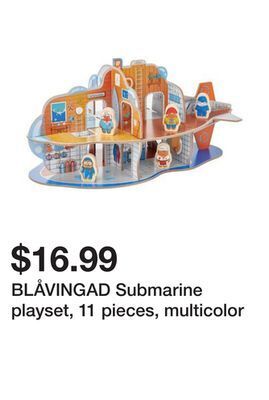 Ikea Blåvingad submarine playset, 11 pieces, multicolor offer