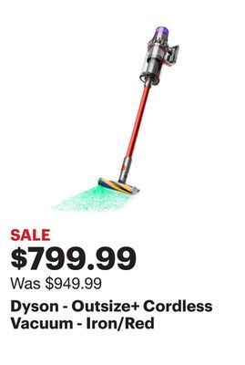 Best Buy Dyson - outsize+ cordless vacuum - iron/red offer