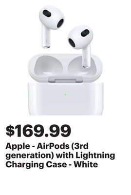 Best Buy Apple - airpods (3rd generation) with lightning charging case - white offer